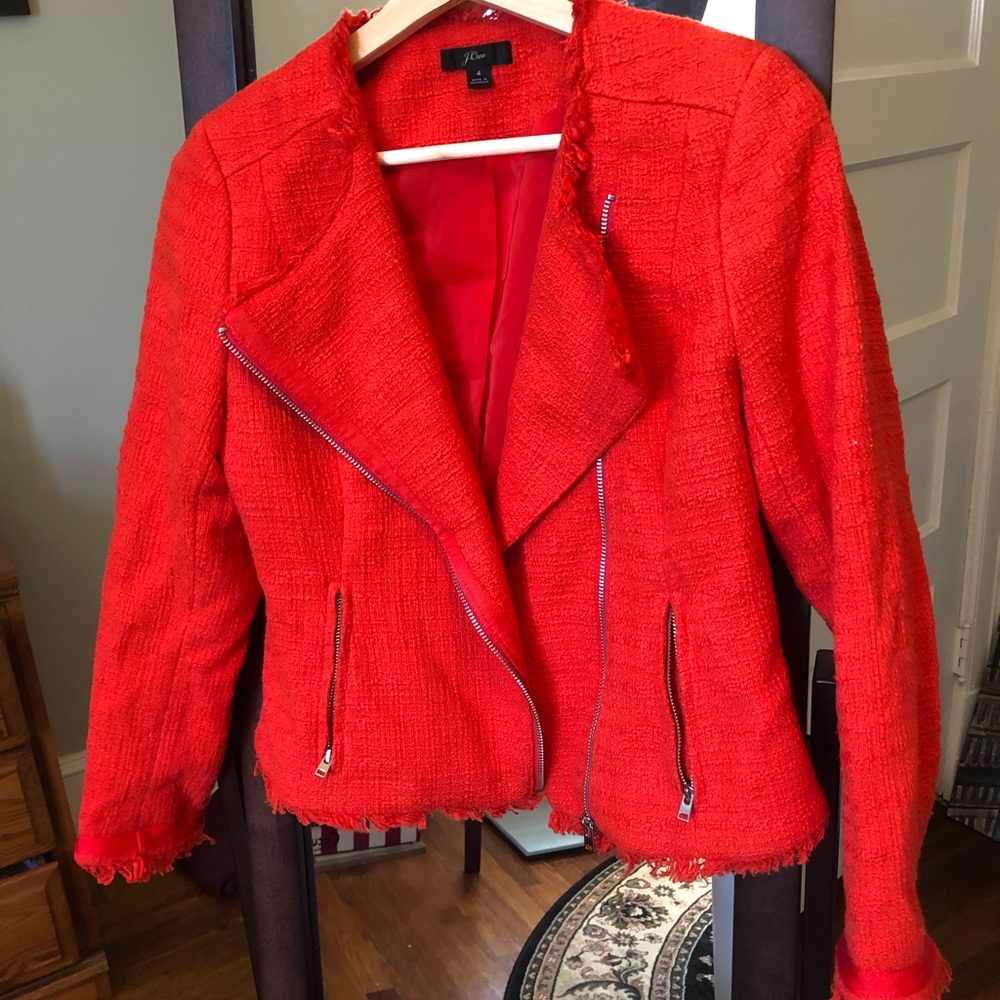 JCrew tweed moto jacket